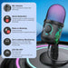 USB Condenser Microphone V5 for Streaming, Karaoke & Gaming – Noise‑Cancelling Tabletop with Phone Stand