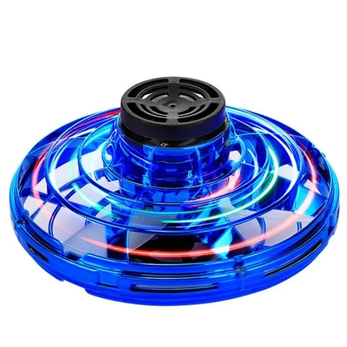 Flyorb - Mini Luminous UFO Drone Flying Spinner, Hand Operated Fidget Toy - Ideal Christmas and Birthday Gift for Children, Kids and Adults