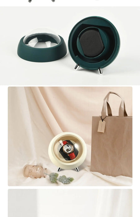Single Watch Winder for Automatic Watches — USB or Battery, Mabuchi Mute Motor