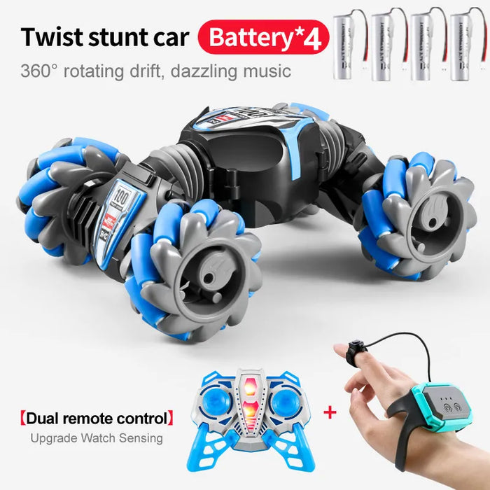 Stunt Car 2.4G 4WD - Wireless Remote Control, RC Drift Car with LED Lights and Gesture Sensor - Perfect Toy Gift for Kids Filled with Fun and Entertainment