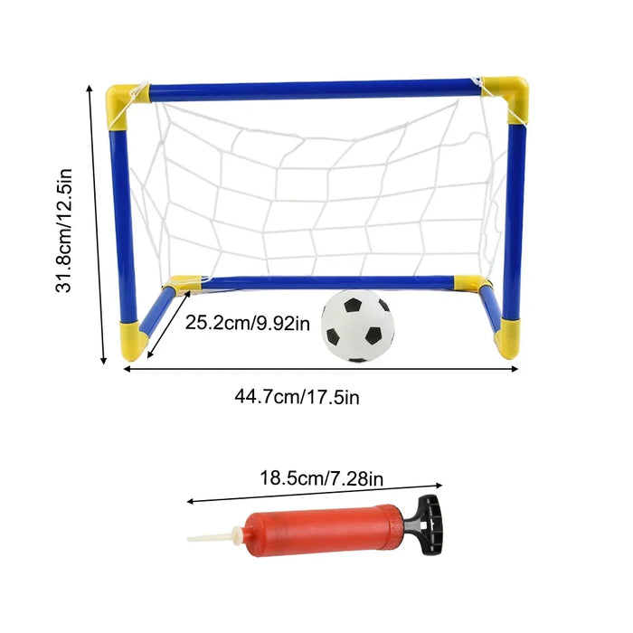 Mini Folding Indoor/Outdoor Football Goal Set with Inflatable Ball