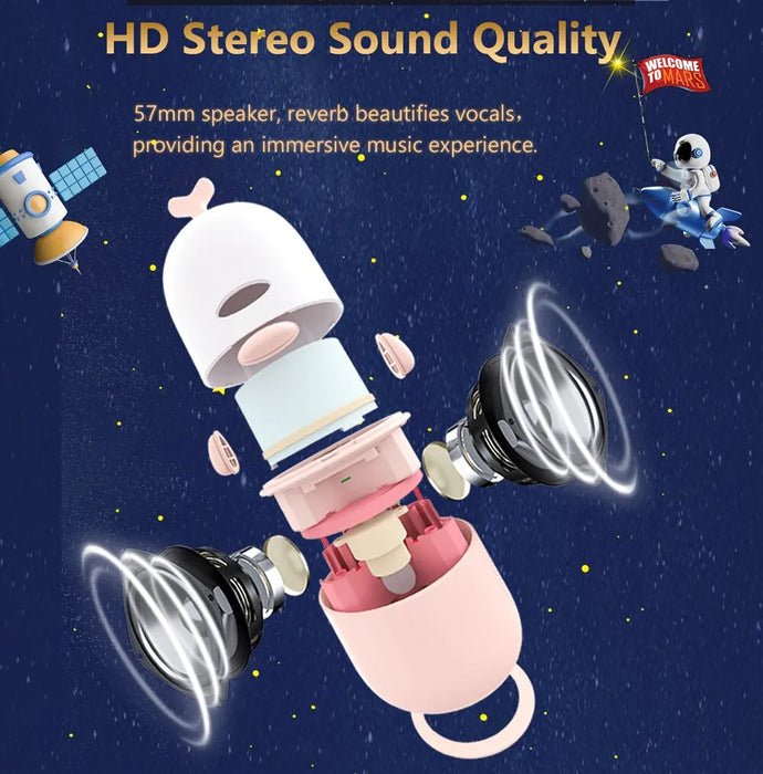 Zealsound Wireless Portable Projection Speaker - Bluetooth Connectivity, Built-In Microphone, Home Karaoke Machine, RGB Lighting - Ideal for Both Kids and Adults' Entertainment & Singing Fun