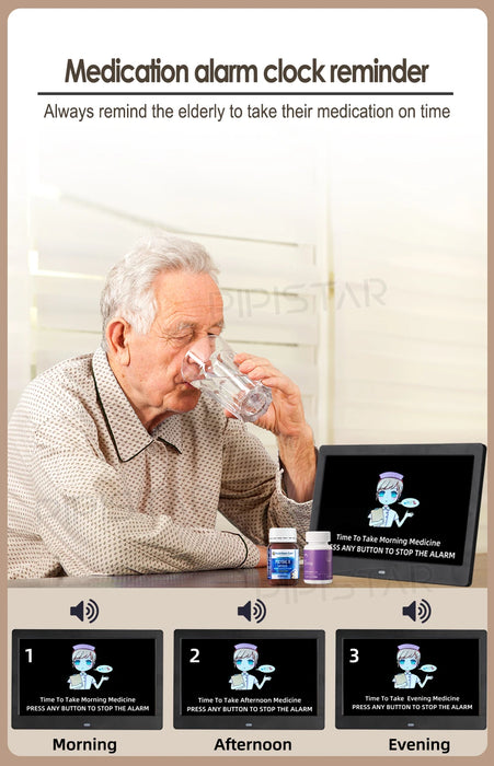 7/10.1-inch Wi‑Fi Calendar Photo Frame — Dementia Clock with Weather & Reminders