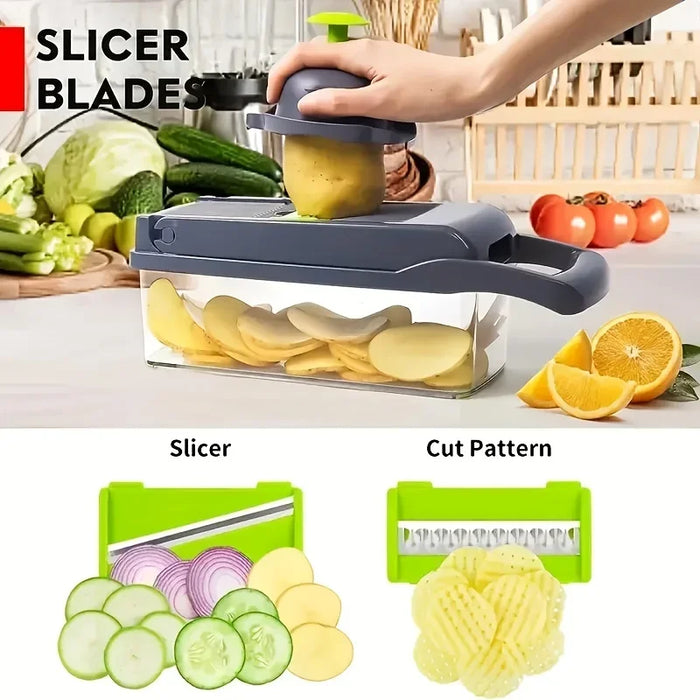 Multifunctional Vegetable Chopper - 16 in 1 Food Grater and Slicer, Kitchen Dicer Cut Tool - Ideal for Efficient and Easy Food Preparation