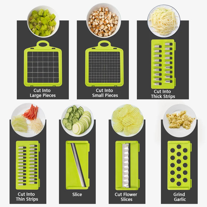 Multifunctional Vegetable Chopper - 16 in 1 Food Grater and Slicer, Kitchen Dicer Cut Tool - Ideal for Efficient and Easy Food Preparation
