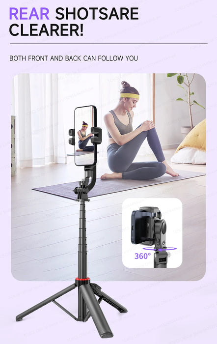 C22 AI Face-Tracking Handheld Gimbal Stabiliser — 3‑in‑1 Selfie Stick & Tripod for Smartphones