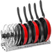 Expandable Pots & Pans Storage Rack for Cabinets — 6 Adjustable Shelves, Pot & Lid Holder