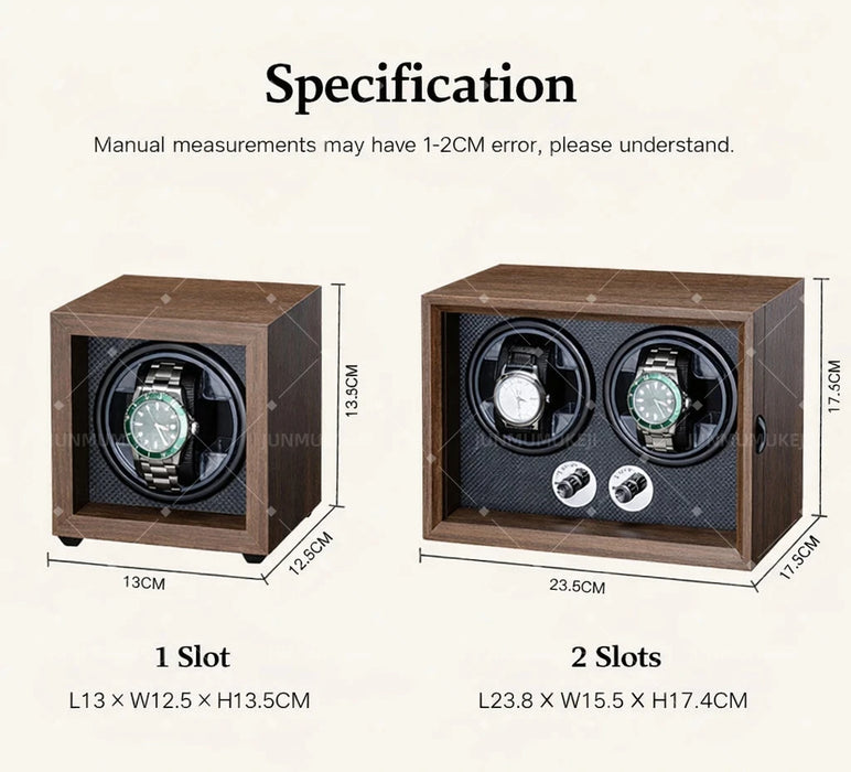 USB Motor Watch Winder Box for Automatic Watches — Rotating Display
