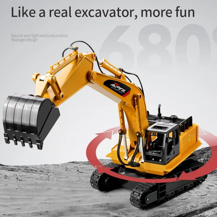 RC Excavator Dumper Car - 2.4G Remote Control Engineering Crawler Truck Toy - Ideal Christmas Gift for Boys and Kids