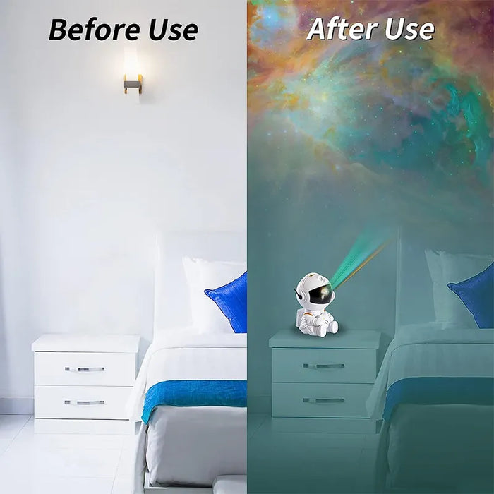 Galaxy Star Projector LED - Night Light with Astronaut and Starry Sky Projection - Ideal for Bedroom Home Decor and Children's Presents