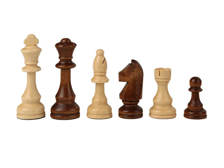 Wooden Folding Chess Set — 39×39cm Traditional Handcrafted Pieces