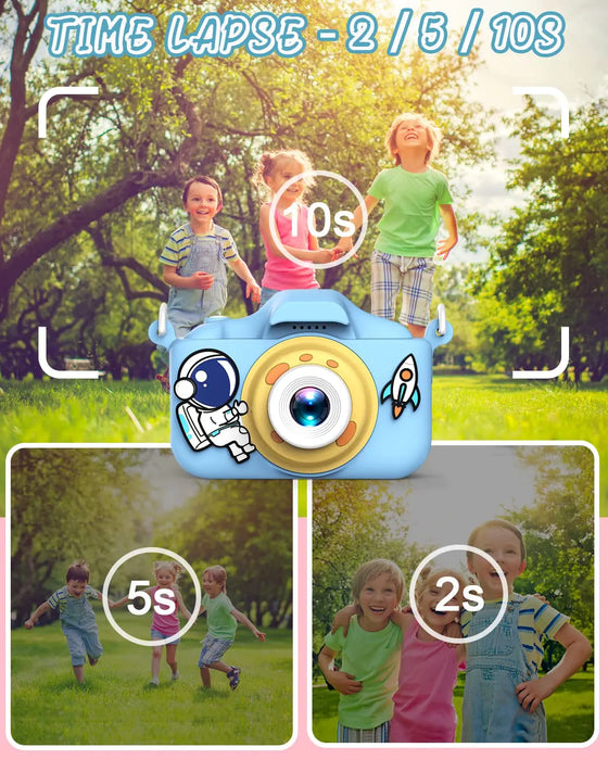 HD Dual Lens Digital Cartoon Kids Camera - 40MP Children's Mini Camera with 2 Inch Screen - Ideal Birthday or Christmas Gift For Boys and Girls