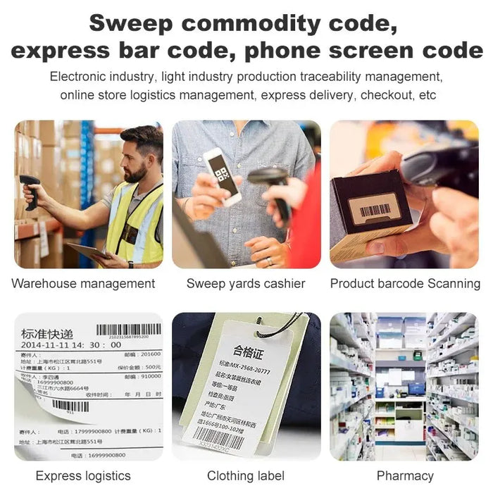 USB Wired 1D/2D Handheld QR & Barcode Scanner — High-Speed