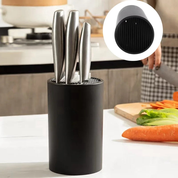 Knife Holder Insert — Black PP/TPR Kitchen Knife Organiser Stand