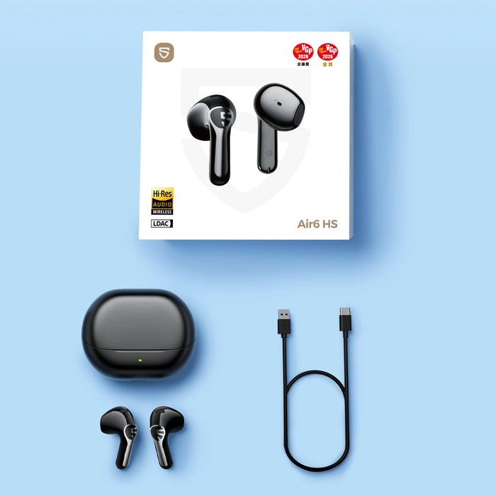 SOUNDPEATS Air6 HS Wireless Earbuds — Bluetooth 6.0, 13mm Driver, LDAC Hi‑Res, 45‑hour Playtime