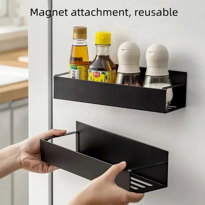 Magnetic Fridge Spice Shelf — Hanging Space-Saving Kitchen Storage Rack