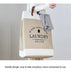 Large Cotton Folding Laundry Basket – Fabric Storage Bin (Off-White)