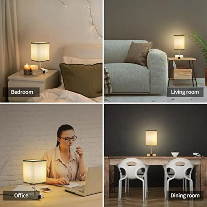 Led Desk Lamp by Bedside Lamps - Touch Dimmable Table Lamp with USB and Type C port, Quick Charging, Eye Protection - Ideal Reading Light for Students and Long Hour Readers