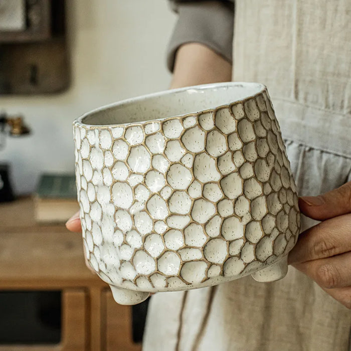 Pinecone Tripod Ceramic Storage Jar, 680ml — Decorative Kitchen & Home Storage