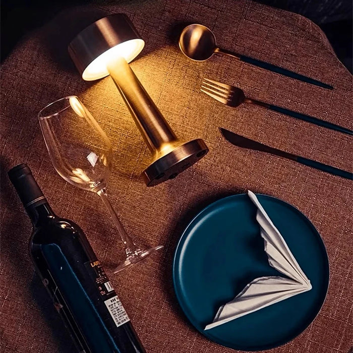 Retro Table Lamp Metal Touch Decor for Bar Coffee Restaurant Decoration Light Desk LED Rechargeable Night Light Bedroom Decor