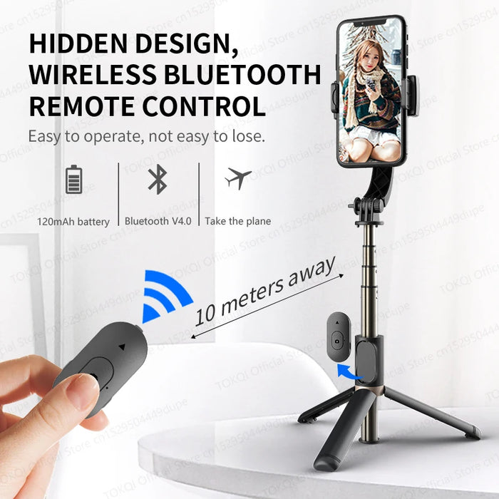 Q08 Handheld Gimbal Stabiliser & Selfie Stick with Bluetooth Remote for Smartphones