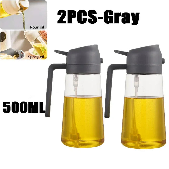 500ml Oil Spray Bottle & Cruet – Refillable Oil Dispenser for Kitchen and BBQ