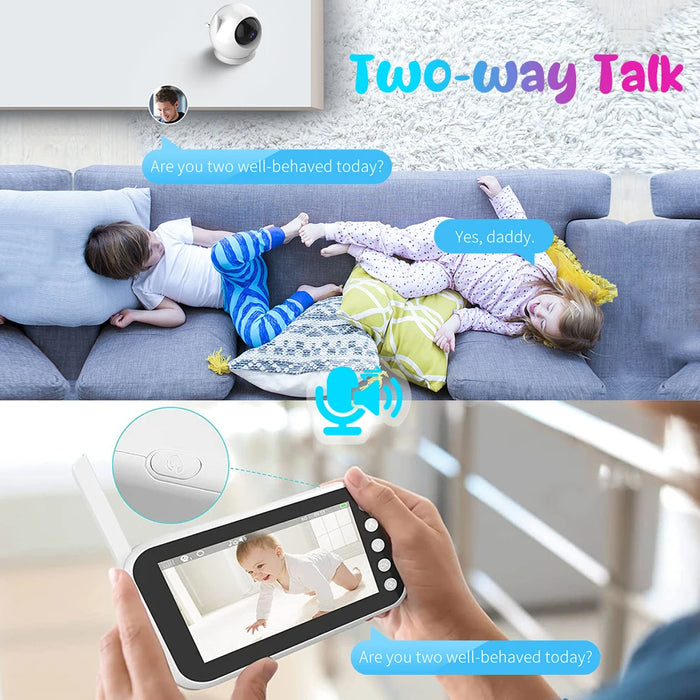 Wireless Night Vision Baby Monitor - 4.3 inch Screen - Long Battery Life, Video Camera, Audio, 1000ft Range, Auto Night Vision - Perfect for Monitoring Your Baby's Nights