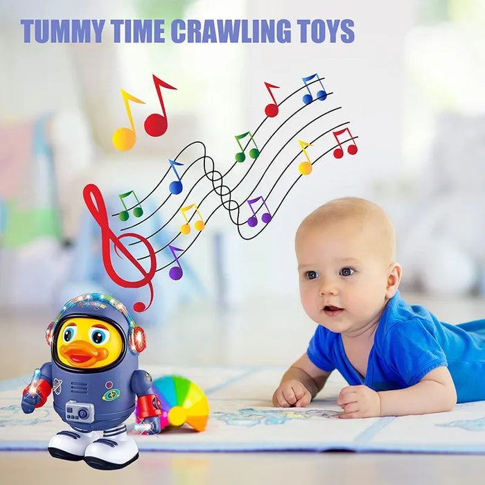 Dancing Duck Toy - Musical and Interactive Electric Toy with Light and Sound, Space Robot Elements - Ideal Gift for Infants and Kids
