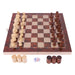 29x29cm Foldable 3‑in‑1 Wooden Chess, Checkers & Backgammon Board