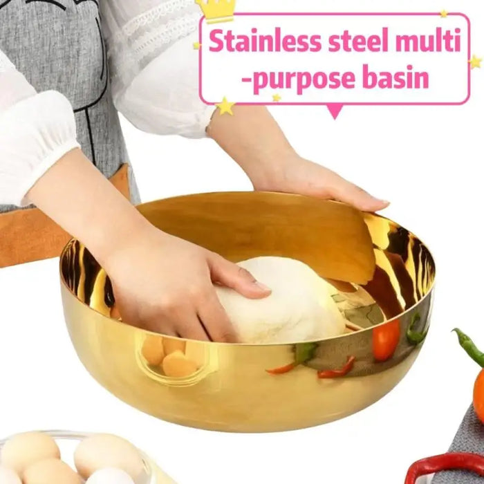 Stainless Steel Mixing Bowl with Lid — Heavy-Duty, Dishwasher-Safe