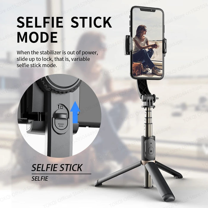 Q08 Handheld Gimbal Stabiliser & Selfie Stick with Bluetooth Remote for Smartphones