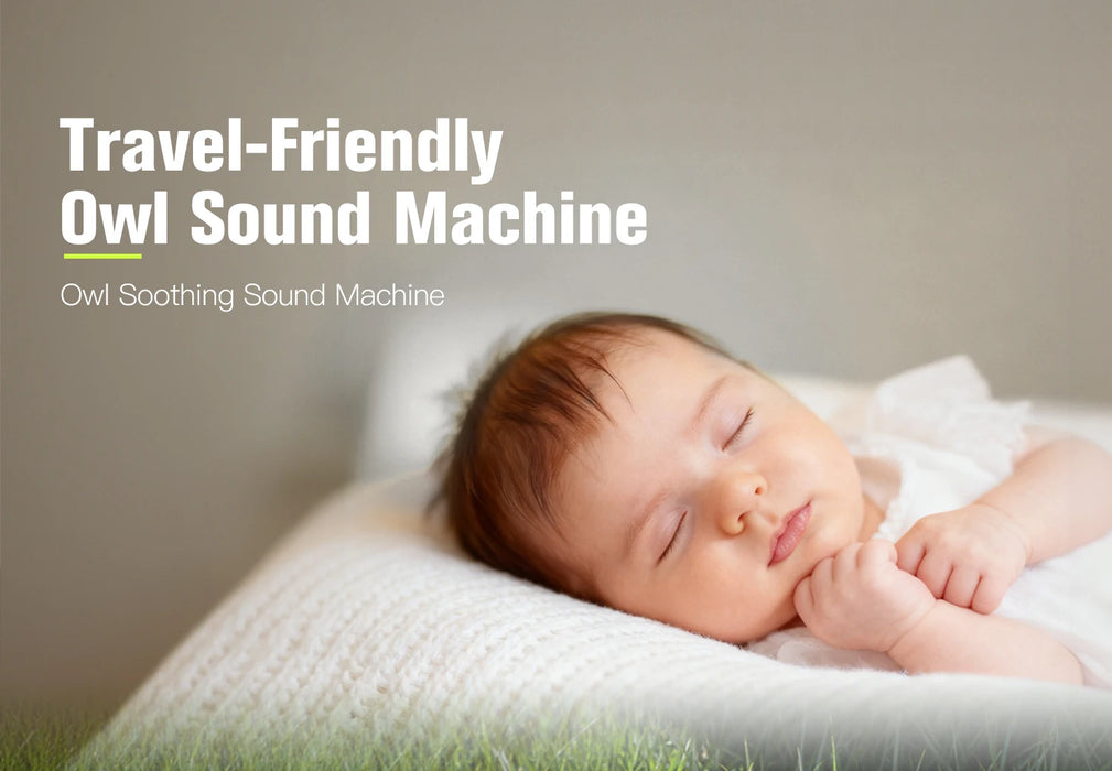 Owl Portable White Noise Machine for Baby — 30 Sounds, Cry Sensor, Night Light, Rechargeable