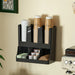 Wall-mounted Coffee Bar Organiser — Cup & Condiment Storage, White or Black
