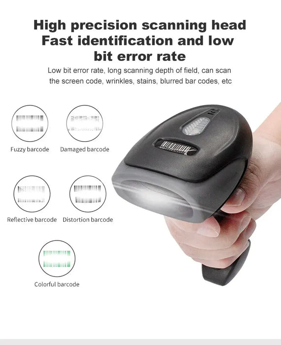 USB Wired 1D/2D Handheld QR & Barcode Scanner — High-Speed