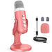USB Condenser Microphone — Pink Studio Mic for PC, Mac, Phone, Streaming & Podcasting