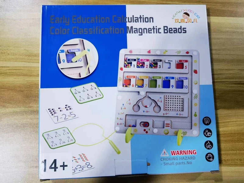 Montessori Magnetic Math Toy: Color Sorting Bead Game for Kids Learning ...