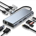 USB‑C 11‑in‑1 Docking Station — 4K HDMI, VGA, 100W PD, 100Mbps Ethernet, SD/TF & Audio for MacBook