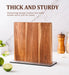 Acacia Wood Magnetic Knife Block with Stainless Steel Base