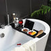 Extendable Bathtub Tray – Retractable Bath Shelf & Towel Holder (White/Black)