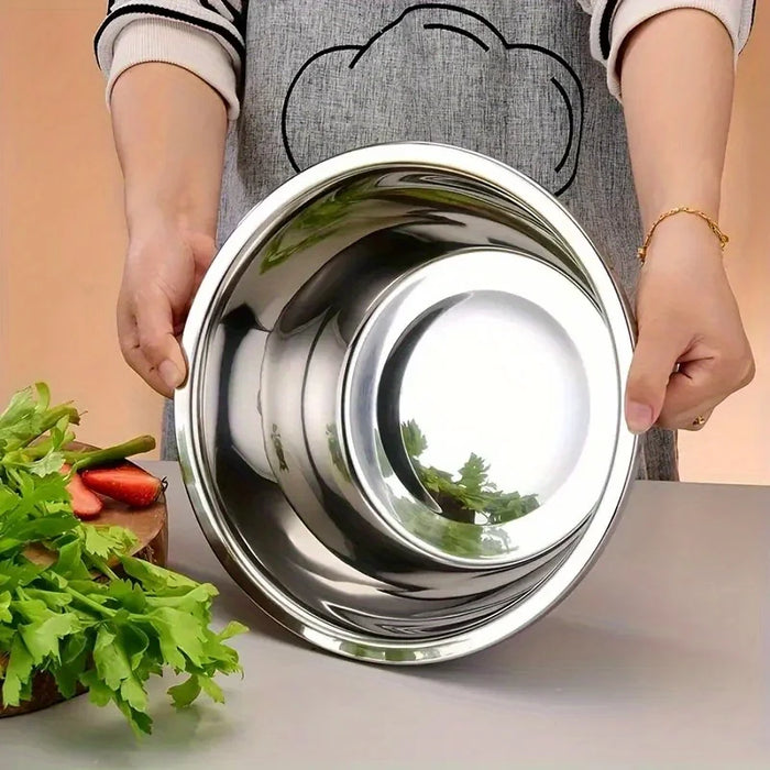 2-Piece Stainless Steel Colander & Mixing Bowl Set — Rice Washer and Strainer