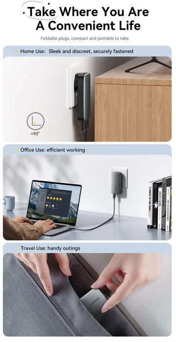 Essager Ultra Thin 65W GaN Travel Charger Quick Charge 4.0 PD3.0 PPS Portable Type C Charger For iPhone Samsung Macbook Laptop