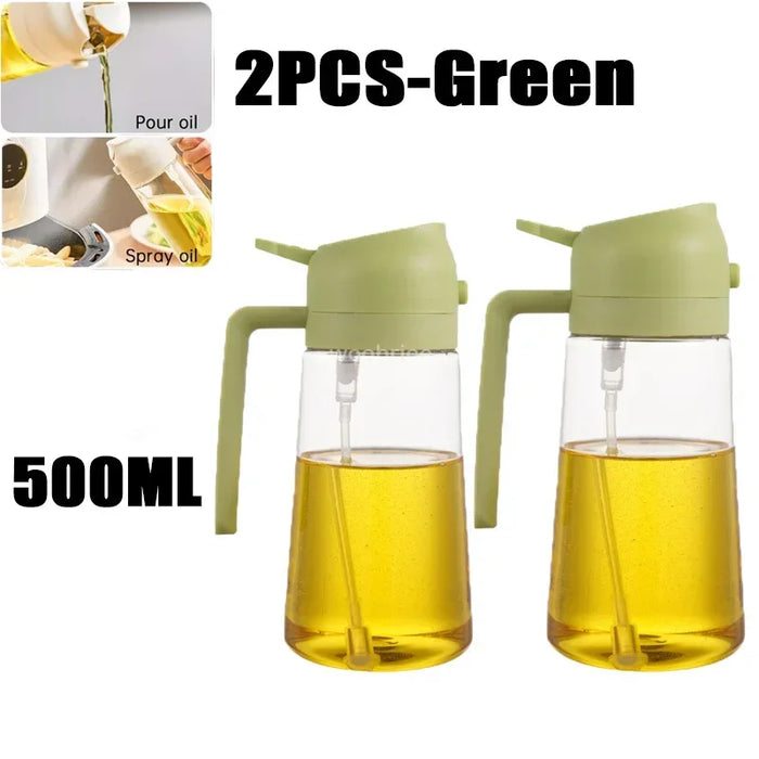500ml Oil Spray Bottle & Cruet – Refillable Oil Dispenser for Kitchen and BBQ