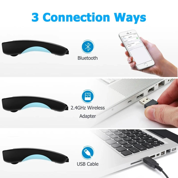 2D Bluetooth & 2.4G Wireless Pocket Barcode Scanner — Mini Handheld Reader for iOS, Android, PC
