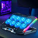RGB Laptop Cooling Pad for 12–18 inch Laptops — 8 Fans, 3500 RPM, LCD Speed Control, 2 USB Ports