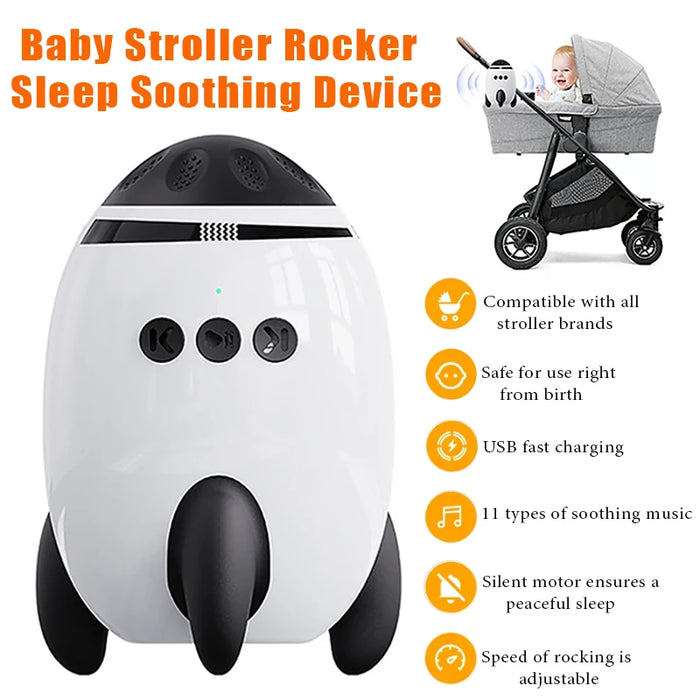 Portable Baby Soother — Bluetooth Sleep Aid & Rocker, USB‑C Rechargeable (White)