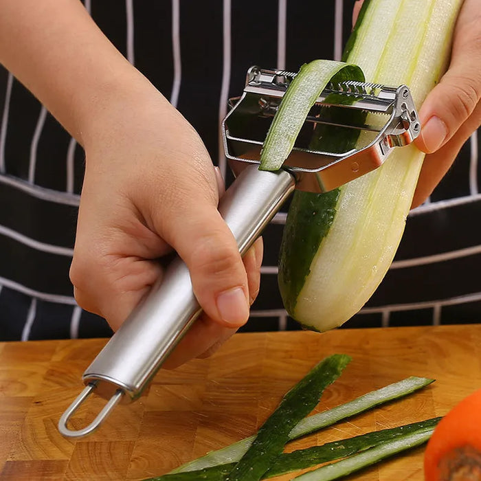 Stainless Steel Vegetable Peeler - Multifunctional Kitchen Shredder for Fruit and Potatoes - Durable Household Tool for Carrot Peeling and Slicing