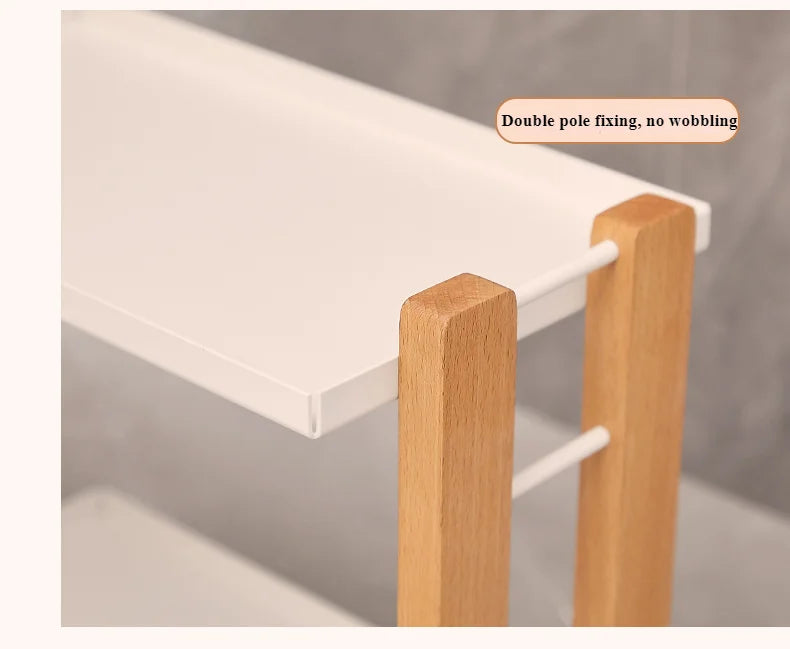 Wooden Countertop Organiser – Cosmetic & Coffee Station Shelf for Vanity