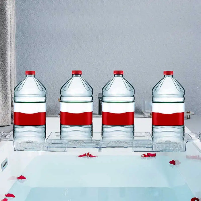 Expandable Clear Bath Shelf Over-Tub — Polycarbonate Bath Tray