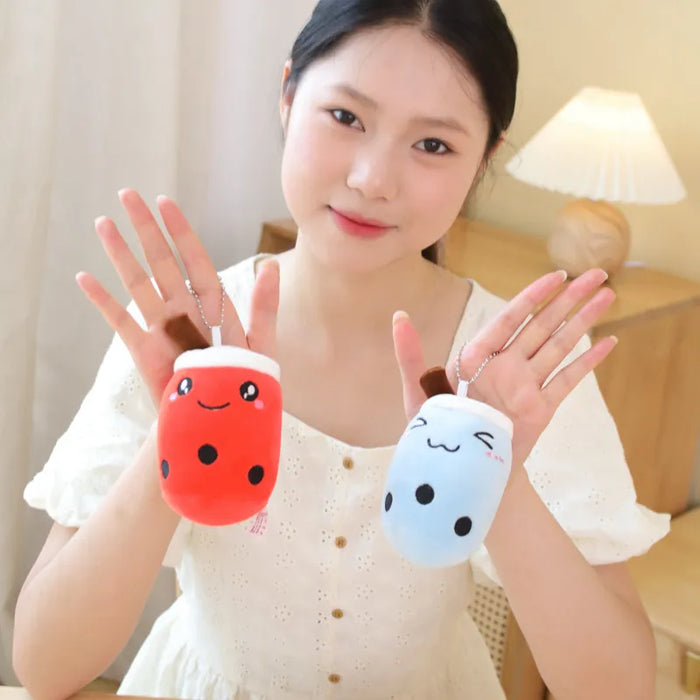 Kawaii Bubble Tea - Plush Keychain, Stuffed Boba Doll, Cute Backpack Decoration - Ideal Birthday Gift for Girls