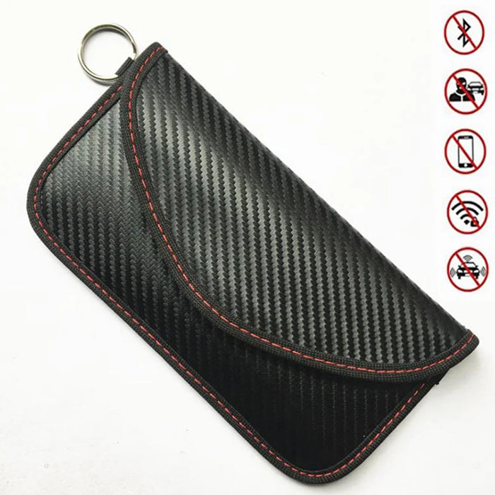 Faraday Key Signal Blocking Pouch – Signal Blocker for Car Keys & Phones, Carbon Fibre